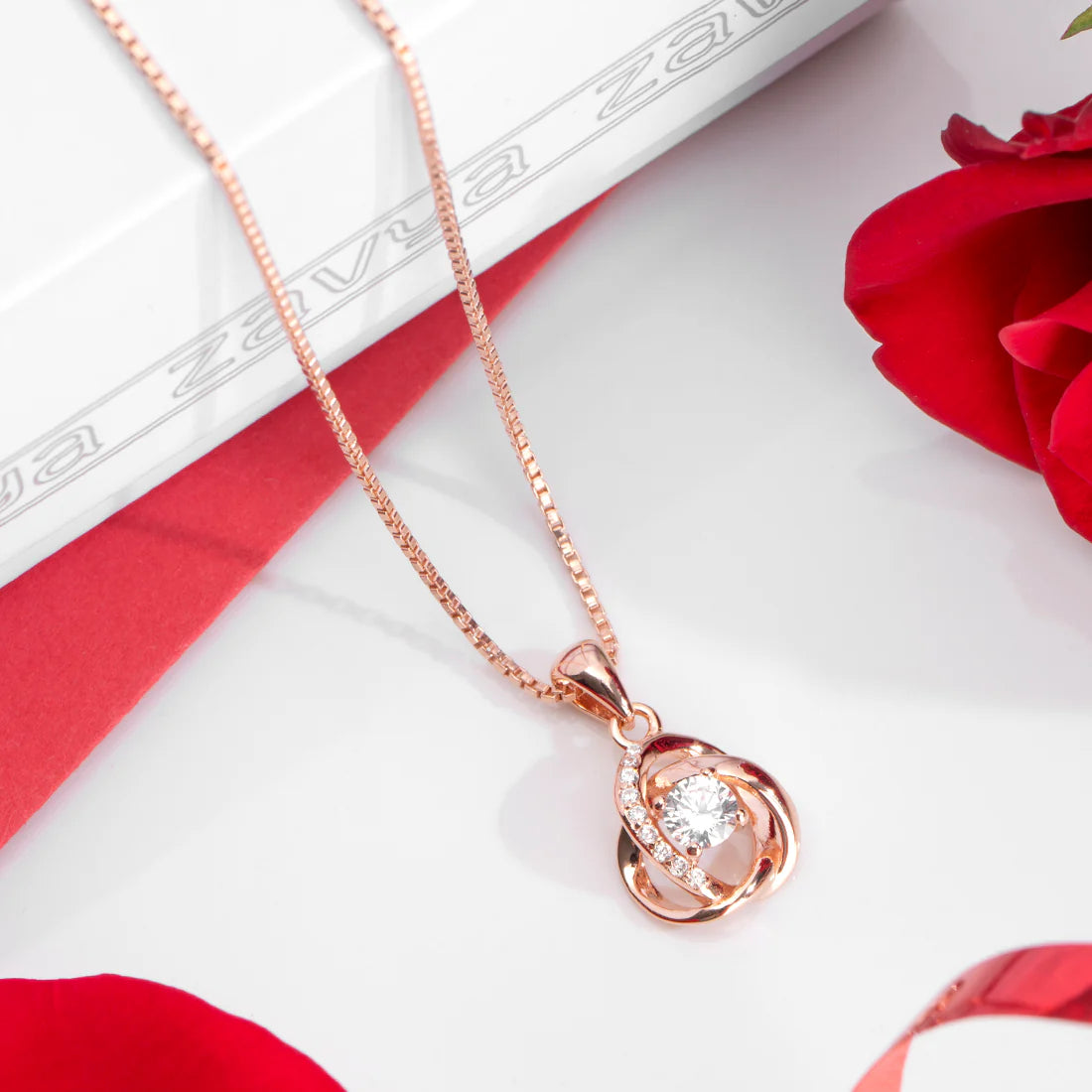 Universal Embrace Rose Gold Necklace with Chain